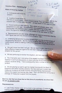 Caroline Flint's notes