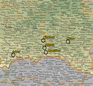 Map of UNESCO SITE - Little Churches of Southern Poland