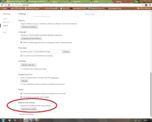 Reset Chrome browser settings