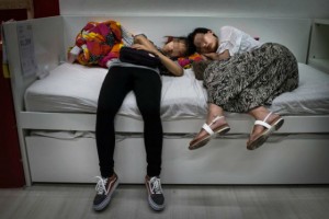 Chinese sleep in IKEA