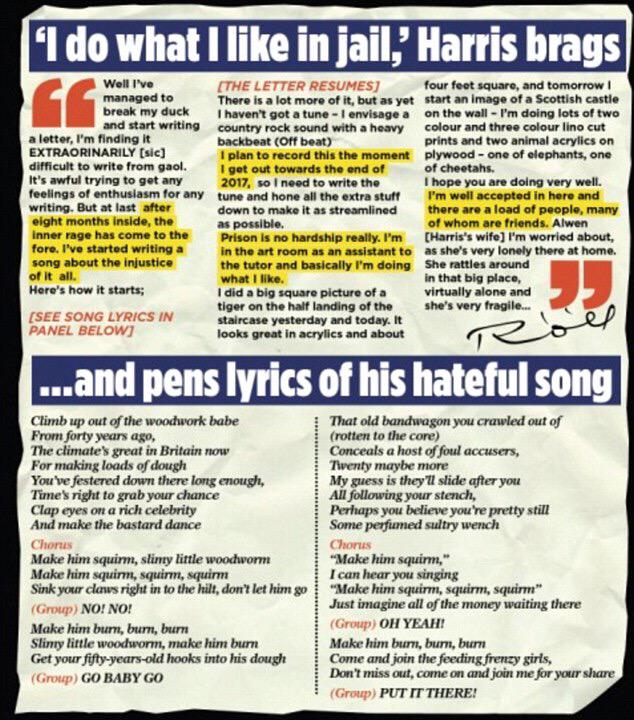 Rolf Harris's Prison song