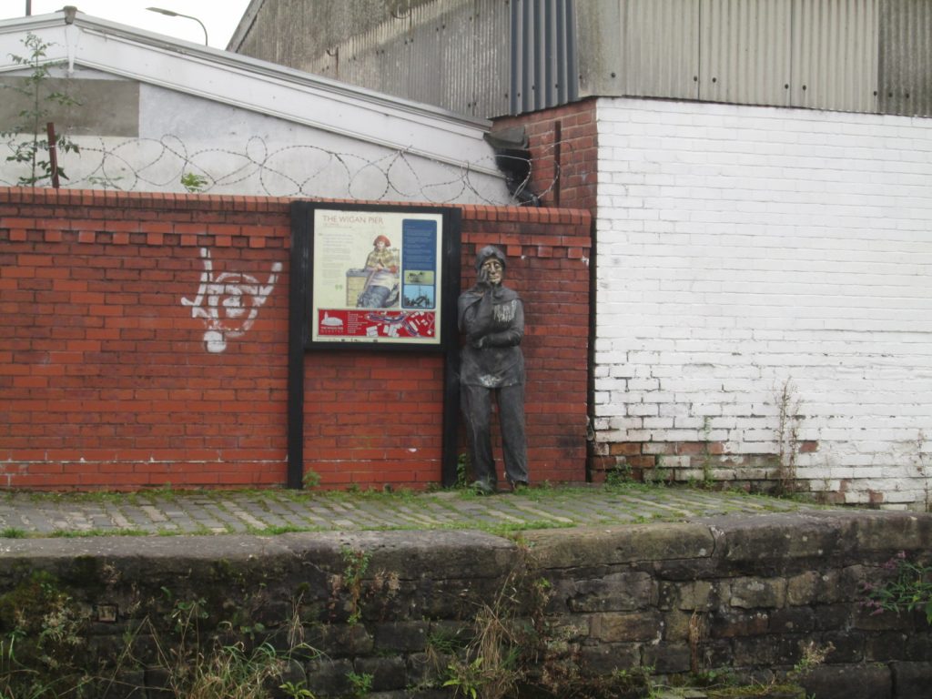 Old man statue opposite WIgan Pier