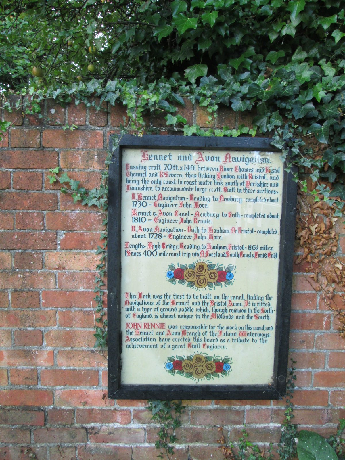 Newbury Kennet and Avon canal plaque