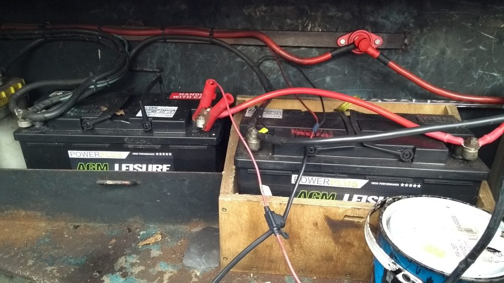 Narrowboat battery bank