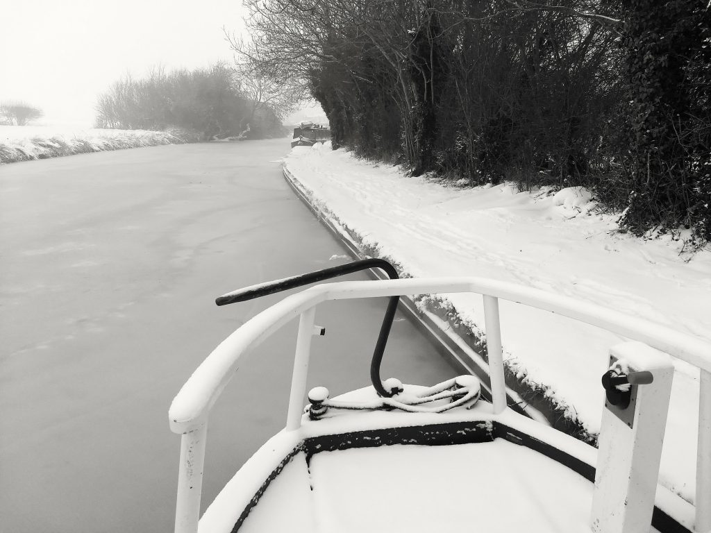 Nether Heyford on the Grand Union during the Beast from the East (March 2017).