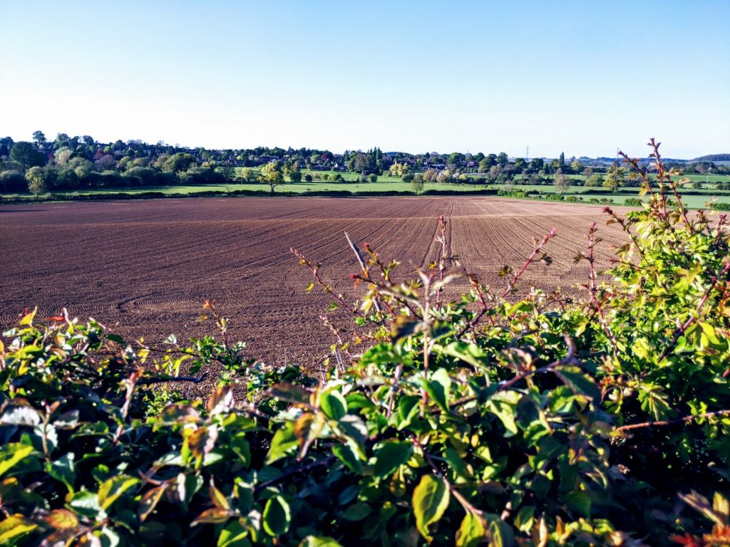 View across Nene Valley toward Flore from the Grand Union Canal