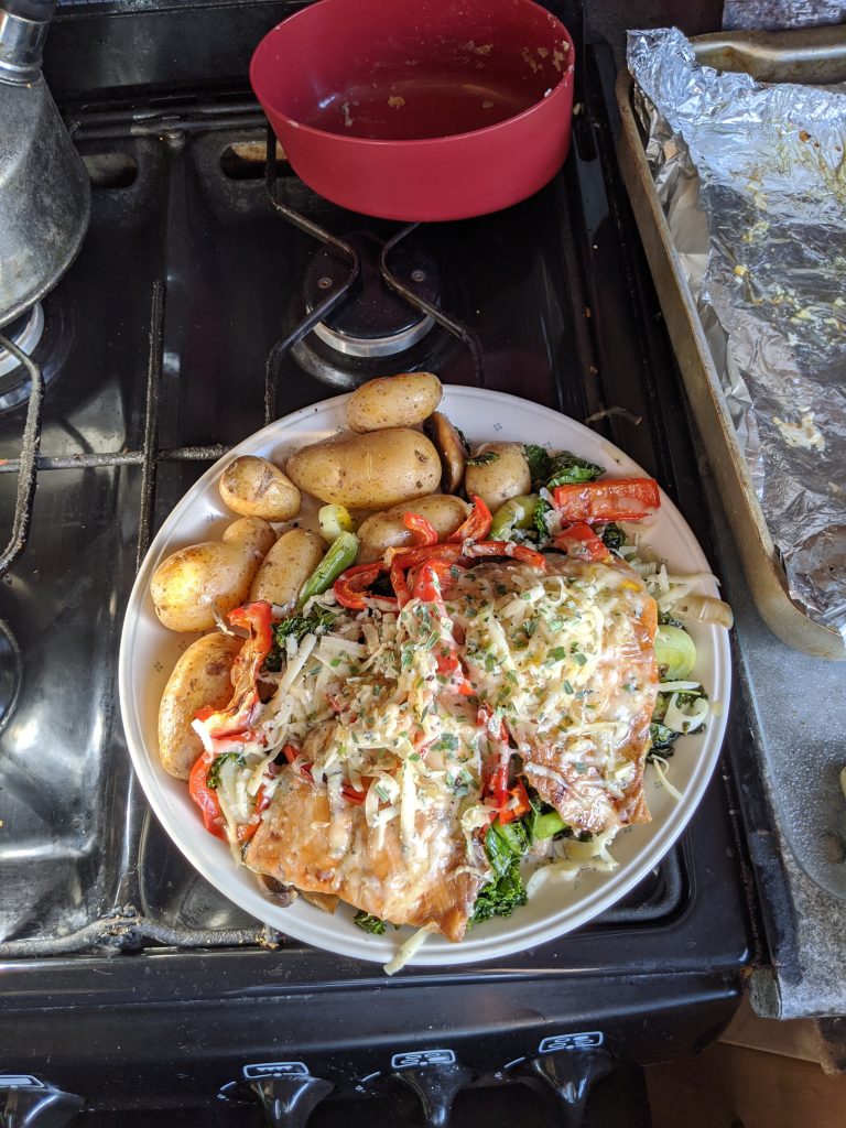 Haddock, cheese and tarragon with fresh vegetables 21/06/2020