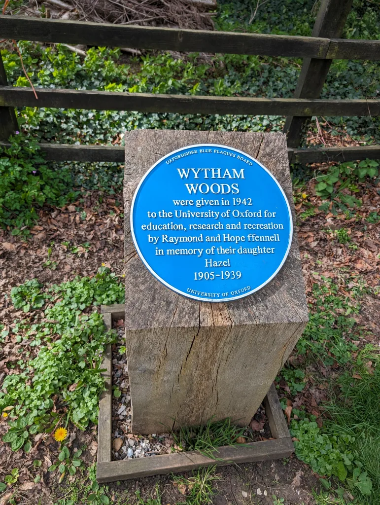 Wytham Woods were donated to the University of Oxford by Colonel Raymond ffennell in 1942
