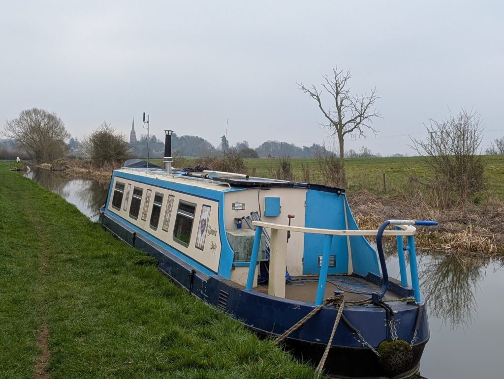 Bonnie, moored up
