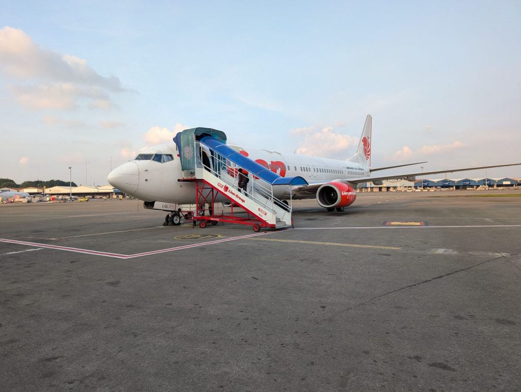 Lion air flight to Bali